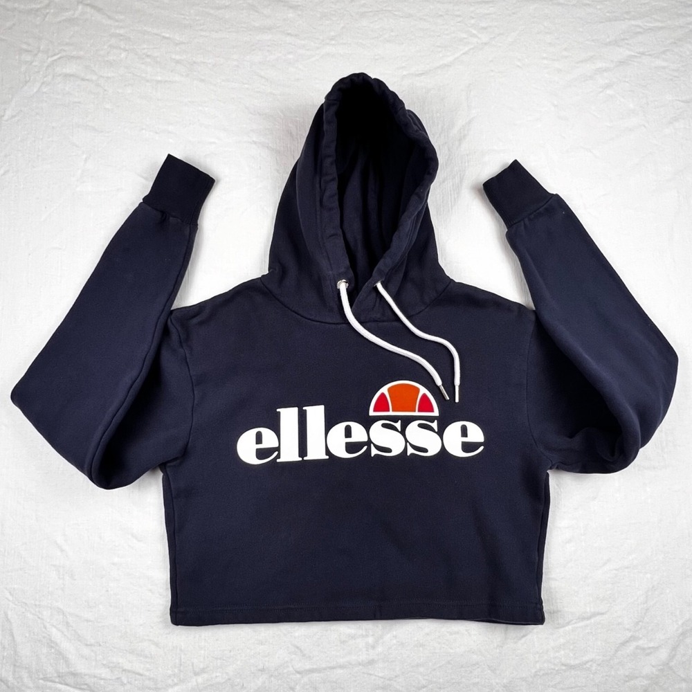 Ellesse Crop Top Hoodie Women's XS "Extra Small" Dark Blue Tennis Cropped